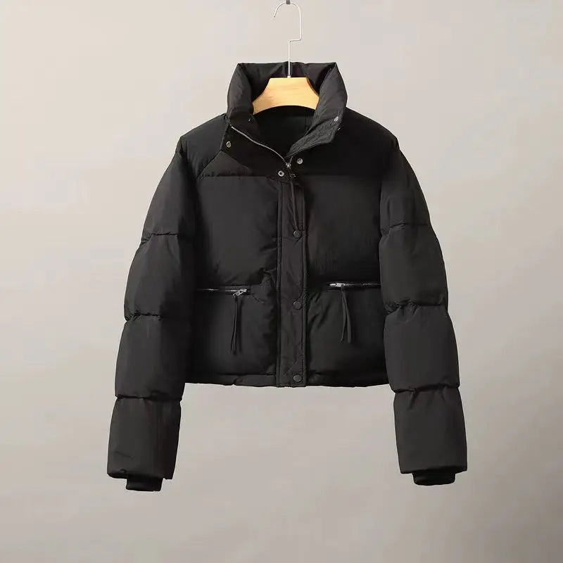 2026 Spring and Autumn New Korean Edition Standing Collar Breadmaker Women's Short Casual Lightweight Sastans Coat Slim Coat Tre