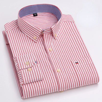 7XL Big Tall Hot Sale Oxford 100% Cotton Men's Shirt Long Sleeve Plus Size Business Casual Durable Work Shirt Men Long Sleeve