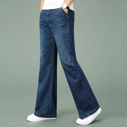 Jeans For Men Men's Big Flared Jeans Boot Cut Leg Flared Loose Fit Mid Waist Light blue Denim Jeans