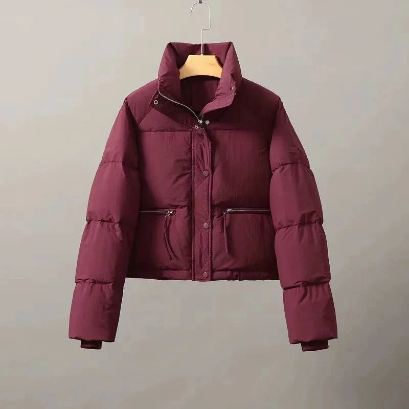 2026 Spring and Autumn New Korean Edition Standing Collar Breadmaker Women's Short Casual Lightweight Sastans Coat Slim Coat Tre