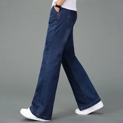 Jeans For Men Men's Big Flared Jeans Boot Cut Leg Flared Loose Fit Mid Waist Light blue Denim Jeans