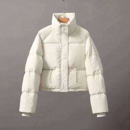 2026 Spring and Autumn New Korean Edition Standing Collar Breadmaker Women's Short Casual Lightweight Sastans Coat Slim Coat Tre