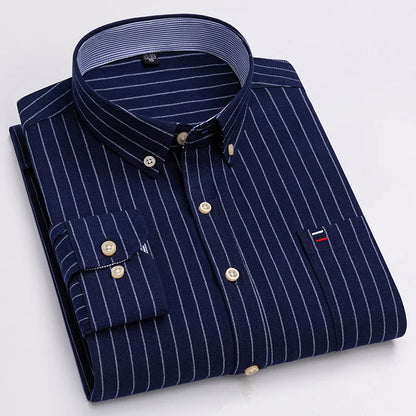7XL Big Tall Hot Sale Oxford 100% Cotton Men's Shirt Long Sleeve Plus Size Business Casual Durable Work Shirt Men Long Sleeve