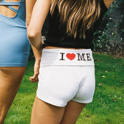 2024 Fashion Punk Streetwear Women's Summer Casual Short Gothic Letter Print High Waist White Shorts Y2k Outdoor Training Shorts