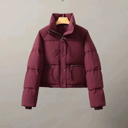 2026 Spring and Autumn New Korean Edition Standing Collar Breadmaker Women's Short Casual Lightweight Sastans Coat Slim Coat Tre