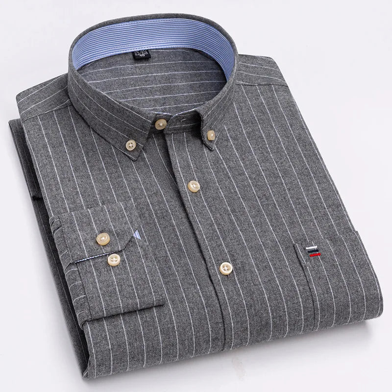 7XL Big Tall Hot Sale Oxford 100% Cotton Men's Shirt Long Sleeve Plus Size Business Casual Durable Work Shirt Men Long Sleeve