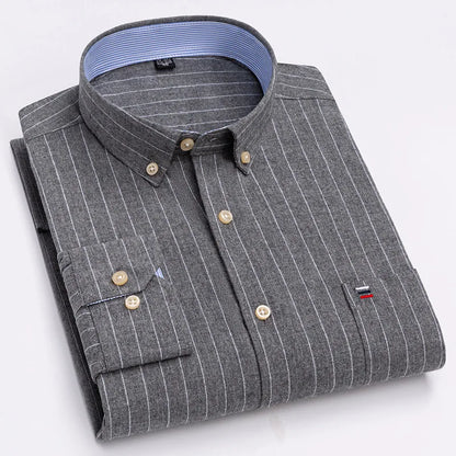 7XL Big Tall Hot Sale Oxford 100% Cotton Men's Shirt Long Sleeve Plus Size Business Casual Durable Work Shirt Men Long Sleeve