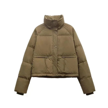 2026 Spring and Autumn New Korean Edition Standing Collar Breadmaker Women's Short Casual Lightweight Sastans Coat Slim Coat Tre