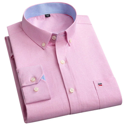 7XL Big Tall Hot Sale Oxford 100% Cotton Men's Shirt Long Sleeve Plus Size Business Casual Durable Work Shirt Men Long Sleeve