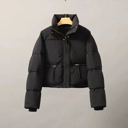 2026 Spring and Autumn New Korean Edition Standing Collar Breadmaker Women's Short Casual Lightweight Sastans Coat Slim Coat Tre