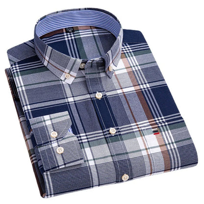 7XL Big Tall Hot Sale Oxford 100% Cotton Men's Shirt Long Sleeve Plus Size Business Casual Durable Work Shirt Men Long Sleeve